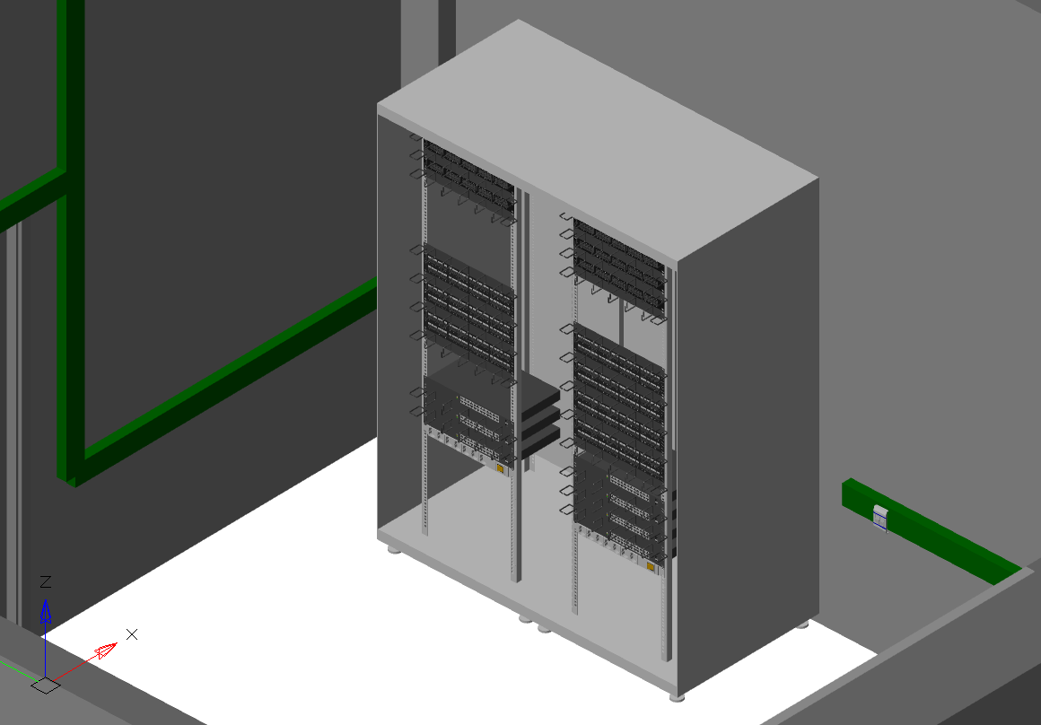 nanoCAD СКС. 3D-модель аппаратной